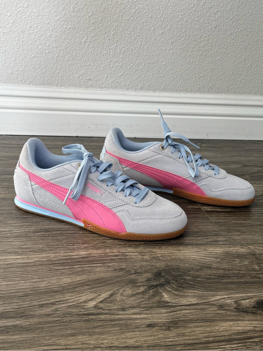 PUMA Bella Donna SD Blue Pink Suede Sneakers Women’s 7